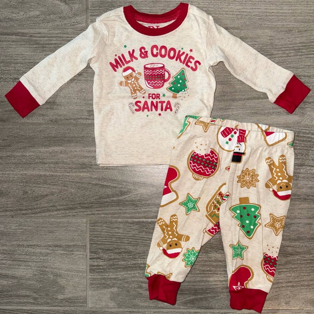 The Children's Place Milk & Cookies Pajama Set - Red and Cream